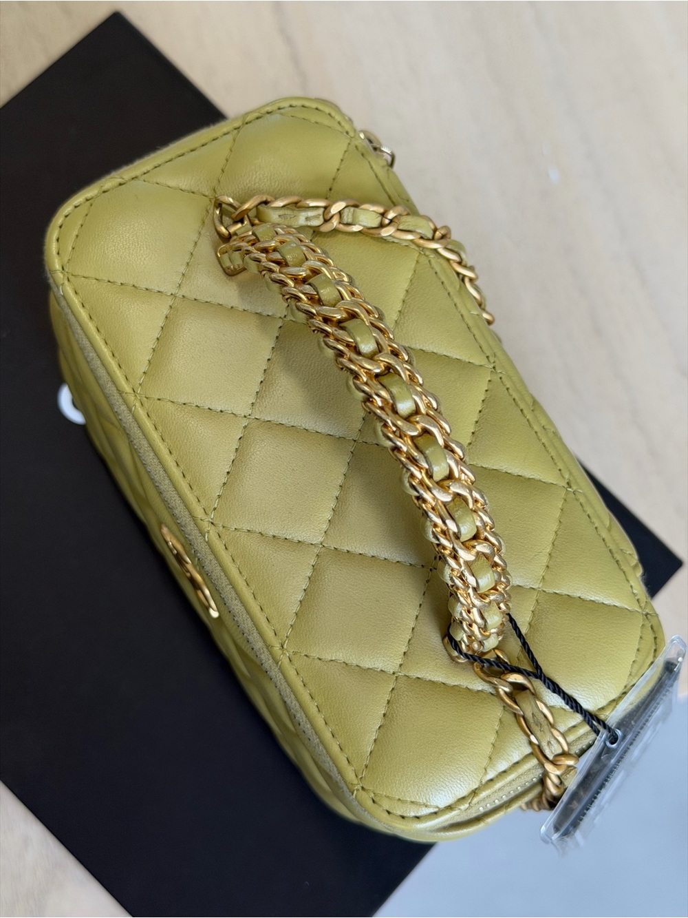 CHANEL Lambskin Pick Me Up Top Vanity Bag in Olive Green with Gold Hardware - Picture 2 of 9